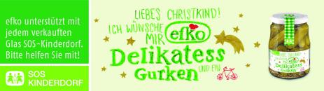 Charityaktion - SOS Kinderdorf - Delikatessgruken - efko - Weihnachtsaktion